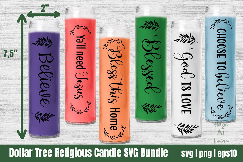 Dollar Tree Religious Candle SVG Bundle Christmas So Fontsy