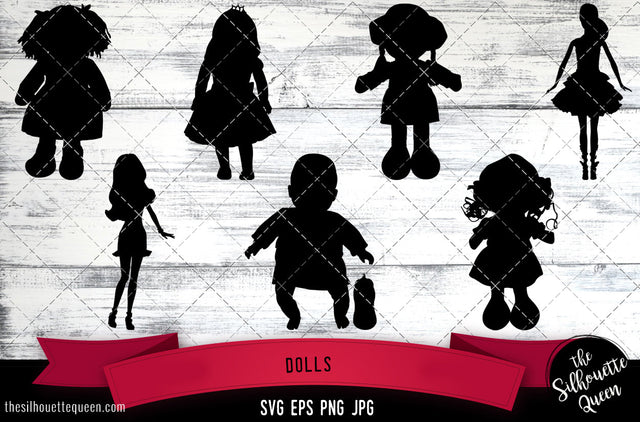 Dolls Silhouette Vector SVG SVG Loveleen Kaur 