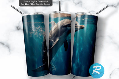Dolphin 20 oz / 30 oz Skinny Tumbler Sublimation Regulrcrative 