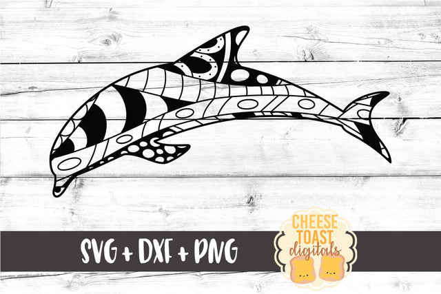 Dolphin - Animal Zen Doodle Art - Ocean SVG PNG DXF Files SVG Cheese Toast Digitals 