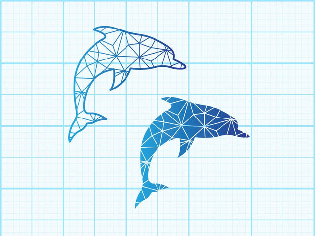 Dolphin Fish Geomatical Print SVG Johan Ru designs 