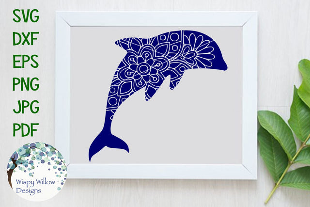 Dolphin Floral Mandala SVG Wispy Willow Designs 