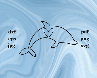 Dolphin Heart SVG Cut File SVG Northern Light SVG 