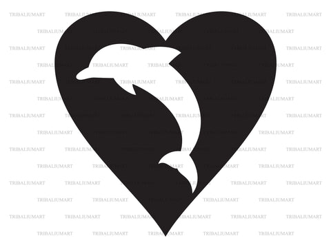 Dolphin heart SVG TribaliumArtSF 