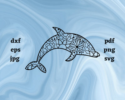 Dolphin Mandala SVG Cut File SVG Northern Light SVG 