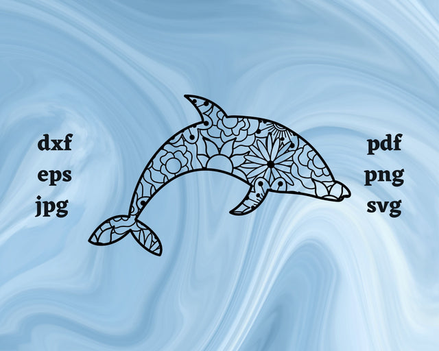 Dolphin Mandala SVG Cut File SVG Northern Light SVG 