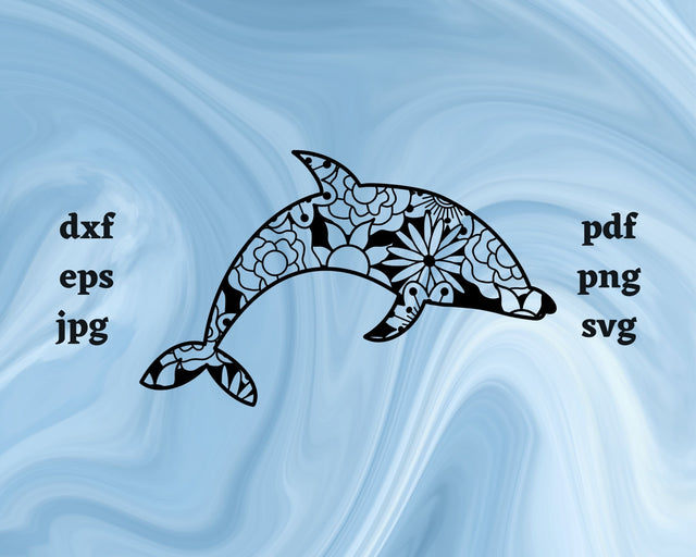 Dolphin Mandala SVG Cut File SVG Northern Light SVG 