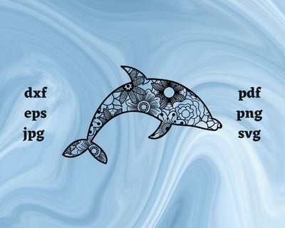 Dolphin Mandala SVG Cut File SVG Northern Light SVG 