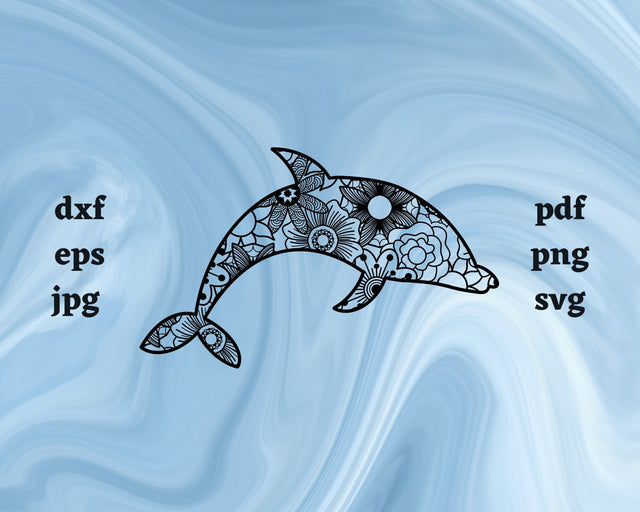 Dolphin Mandala SVG Cut File SVG Northern Light SVG 