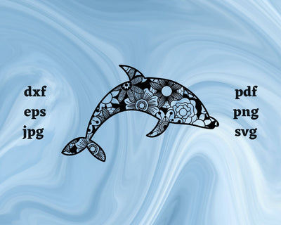 Dolphin Mandala SVG Cut File SVG Northern Light SVG 