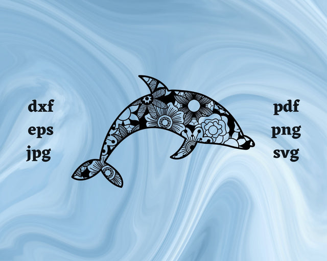 Dolphin Mandala SVG Cut File SVG Northern Light SVG 