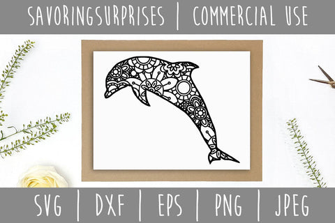 Dolphin Mandala Zentangle SVG SavoringSurprises 