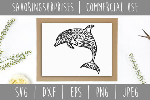 Dolphin Mandala Zentangle SVG SavoringSurprises 