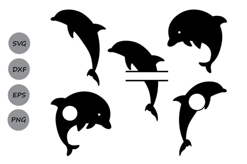 Dolphin Monogram| Sea Animals SVG Cut Files SVG CosmosFineArt 