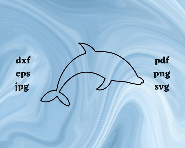 Dolphin Outline SVG Cut File SVG Northern Light SVG 