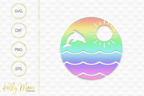 Dolphin & Sunshine SVG Cut File Kelly Maree Design 