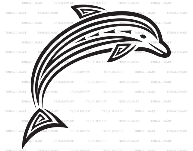 Dolphin tribal tattoo design SVG TribaliumArtSF 