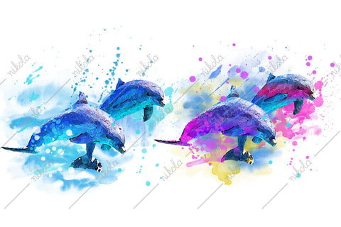 Dolphin Watercolor Sublimation Clipart PNG JPG Sublimation nikola 