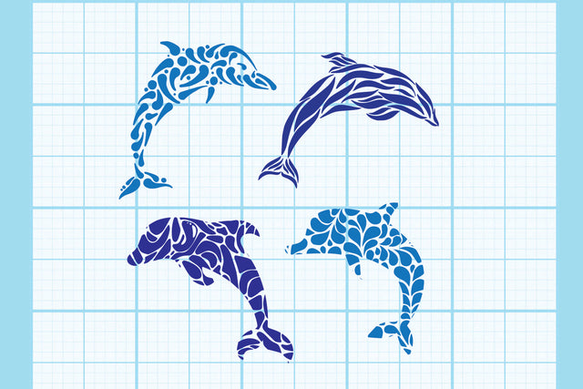 Dolphin Wave Pattern Vector SVG Johan Ru designs 