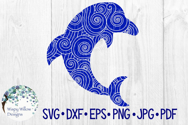 Dolphin Waves SVG Wispy Willow Designs 