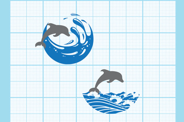 Dolphin With Wave Collection Svg SVG Johan Ru designs 