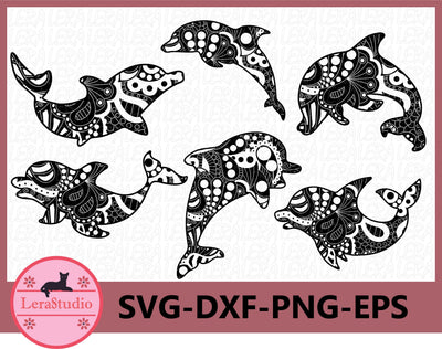 Dolphin Zentangle Svg SVG Lerastudio 