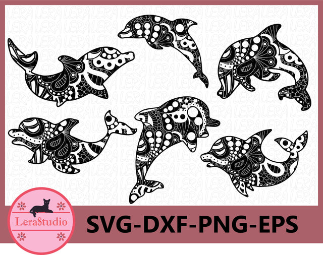 Dolphin Zentangle Svg SVG Lerastudio 