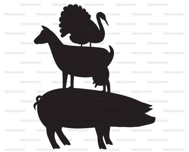 Domestic farm animals SVG TribaliumArtSF 