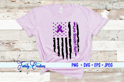 Domestic Violence Love Shouldn't Hurt Flag SVG Family Creations 