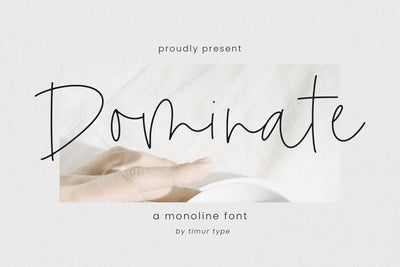 Dominate - Monoline font Font Timur type 