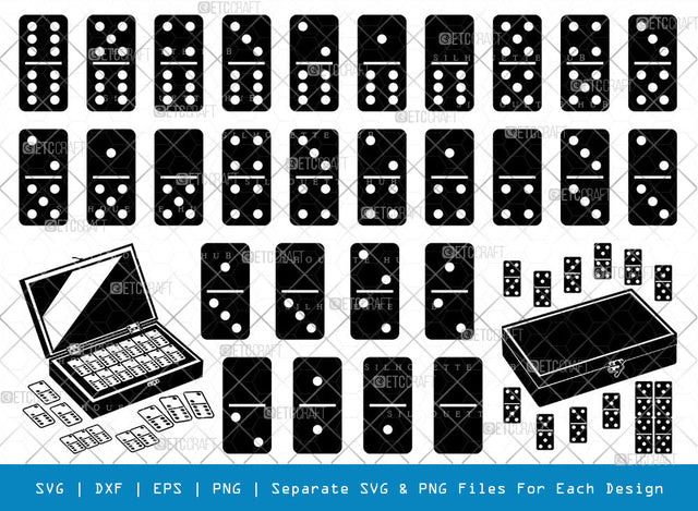 Dominoes SVG, Dominoes Silhouette, Black Domino Svg, Game Svg, Play Svg, Domino Piece Svg, Dominoes Laser Svg, Domino Set Svg, Dominoes Bundle SVG ETC Craft 
