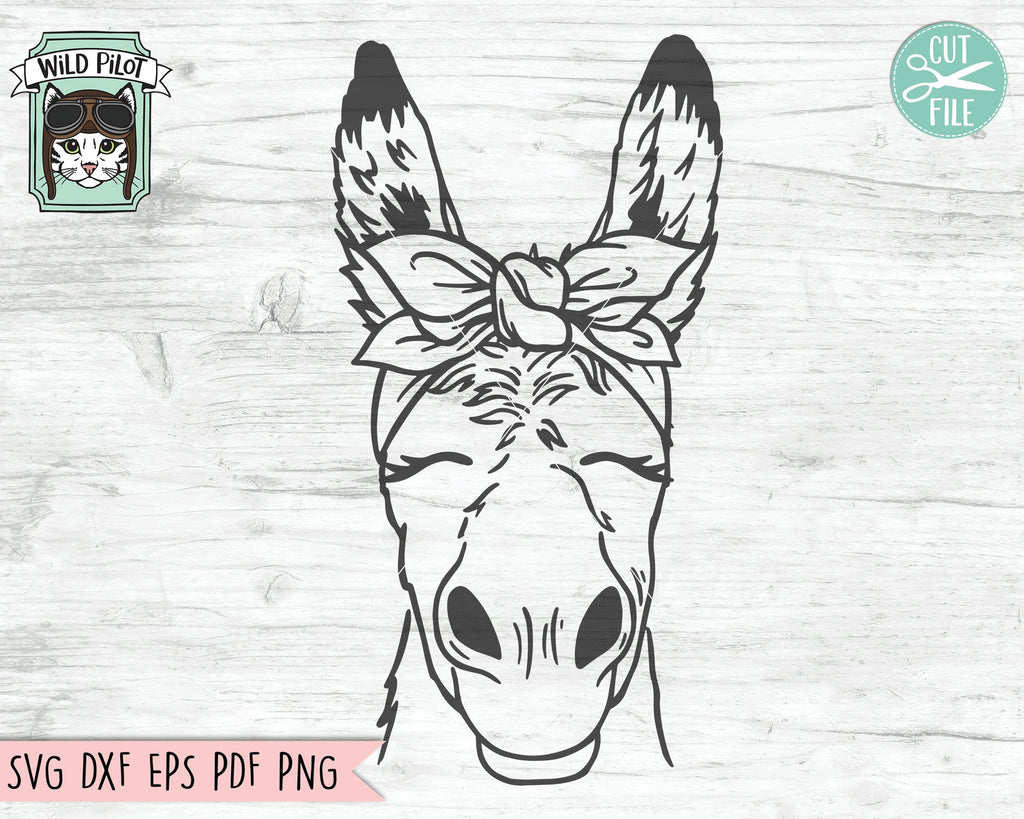 Donkey Bandana SVG, Donkey SVG file, Donkey cut file, Donkey with ...