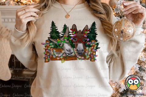 Donkey Christmas PNG Sublimation Sublimation Owlsome.Designs 