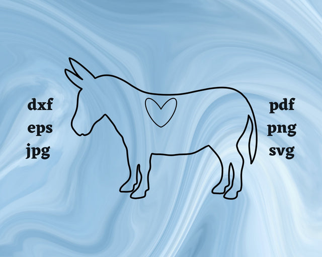 Donkey Heart SVG Cut File SVG Northern Light SVG 