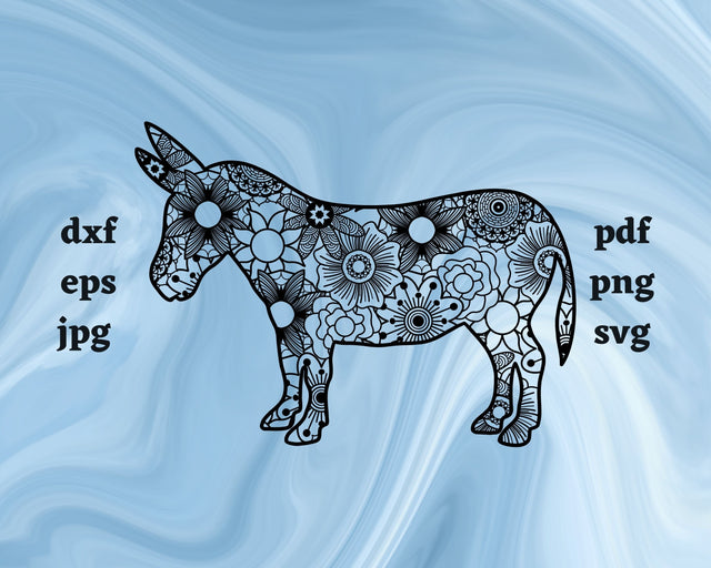 Donkey Mandala SVG Cut File SVG Northern Light SVG 