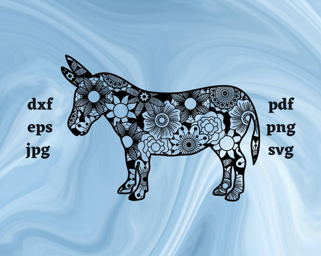Donkey Mandala SVG Cut File SVG Northern Light SVG 