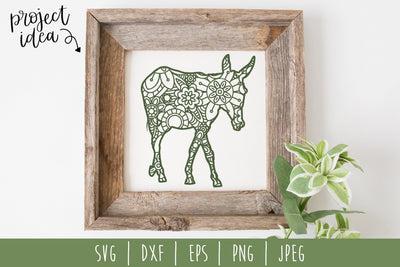 Donkey Mandala Zentangle SVG SavoringSurprises 