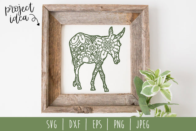 Donkey Mandala Zentangle SVG SavoringSurprises 