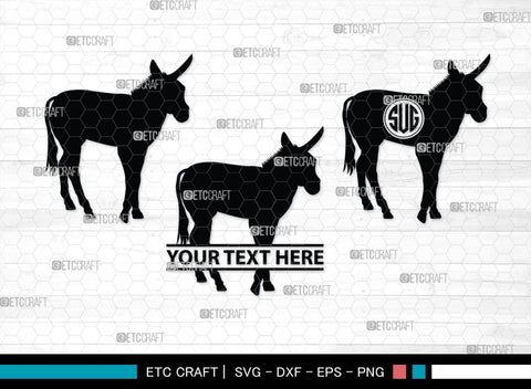 Donkey Monogram, Donkey Silhouette, Donkey SVG, Ass Svg, Farm Animal Svg, Jackass Donkey Svg, SB00254 SVG ETC Craft 