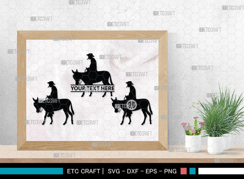 Donkey Monogram, Donkey Silhouette, Donkey SVG, Ass Svg, Farm Animal Svg, Jackass Donkey Svg, SB00254 SVG ETC Craft 