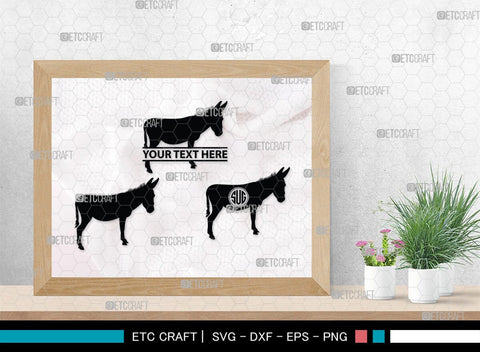 Donkey Monogram, Donkey Silhouette, Donkey SVG, Ass Svg, Farm Animal Svg, Jackass Donkey Svg, SB00254 SVG ETC Craft 