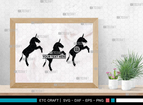 Donkey Monogram, Donkey Silhouette, Donkey SVG, Ass Svg, Farm Animal Svg, Jackass Donkey Svg, SB00254 SVG ETC Craft 