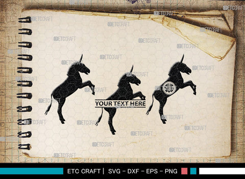 Donkey Monogram, Donkey Silhouette, Donkey SVG, Ass Svg, Farm Animal Svg, Jackass Donkey Svg, SB00254 SVG ETC Craft 