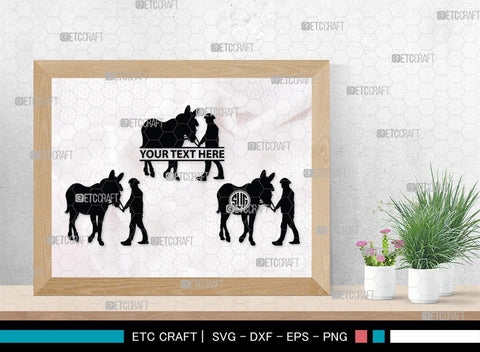 Donkey Monogram, Donkey Silhouette, Donkey SVG, Ass Svg, Farm Animal Svg, Jackass Donkey Svg, SB00254 SVG ETC Craft 