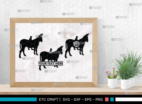 Donkey Monogram, Donkey Silhouette, Donkey SVG, Ass Svg, Farm Animal Svg, Jackass Donkey Svg, SB00254 SVG ETC Craft 