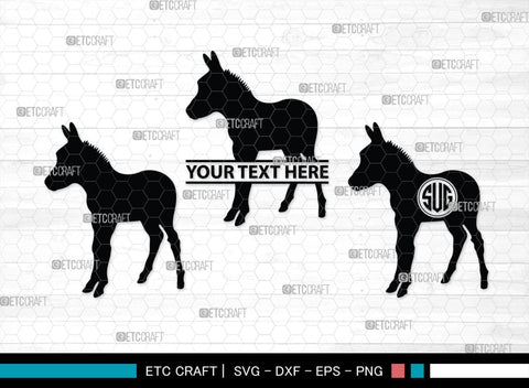 Donkey Monogram, Donkey Silhouette, Donkey SVG, Ass Svg, Farm Animal Svg, Jackass Donkey Svg, SB00254 SVG ETC Craft 