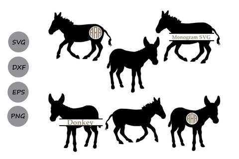 Donkey Monogram| Farm Animals SVG Cut Files SVG CosmosFineArt 