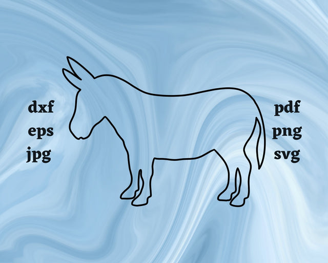 Donkey Outline SVG Cut File SVG Northern Light SVG 