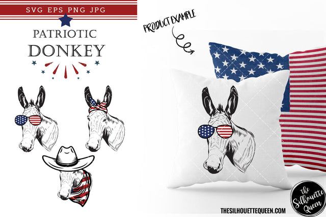 Donkey Patriotic Cut files and Sublimation SVG Loveleen Kaur 