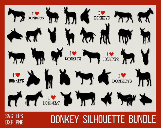 Donkey silhouettes SVG Boertiek 